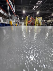 Anti slip flooring installed in an industrial environment for improved safety