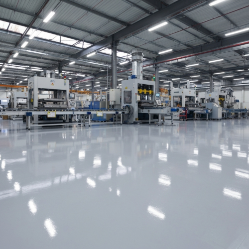 Seamless resin flooring finish Seamless commercial resin floor with smooth, easy-clean finish