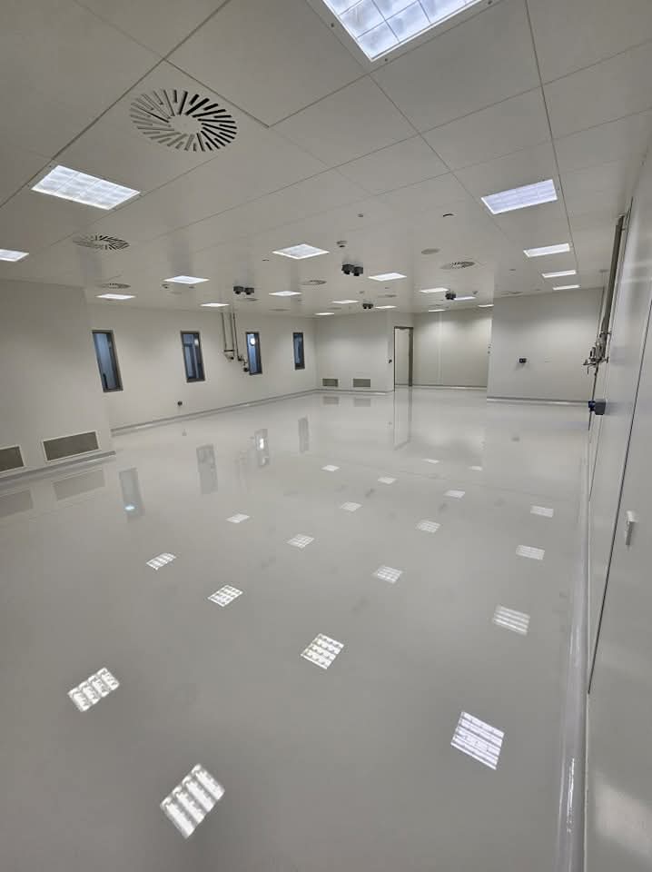 Self levelling resin flooring installed in a commercial working area