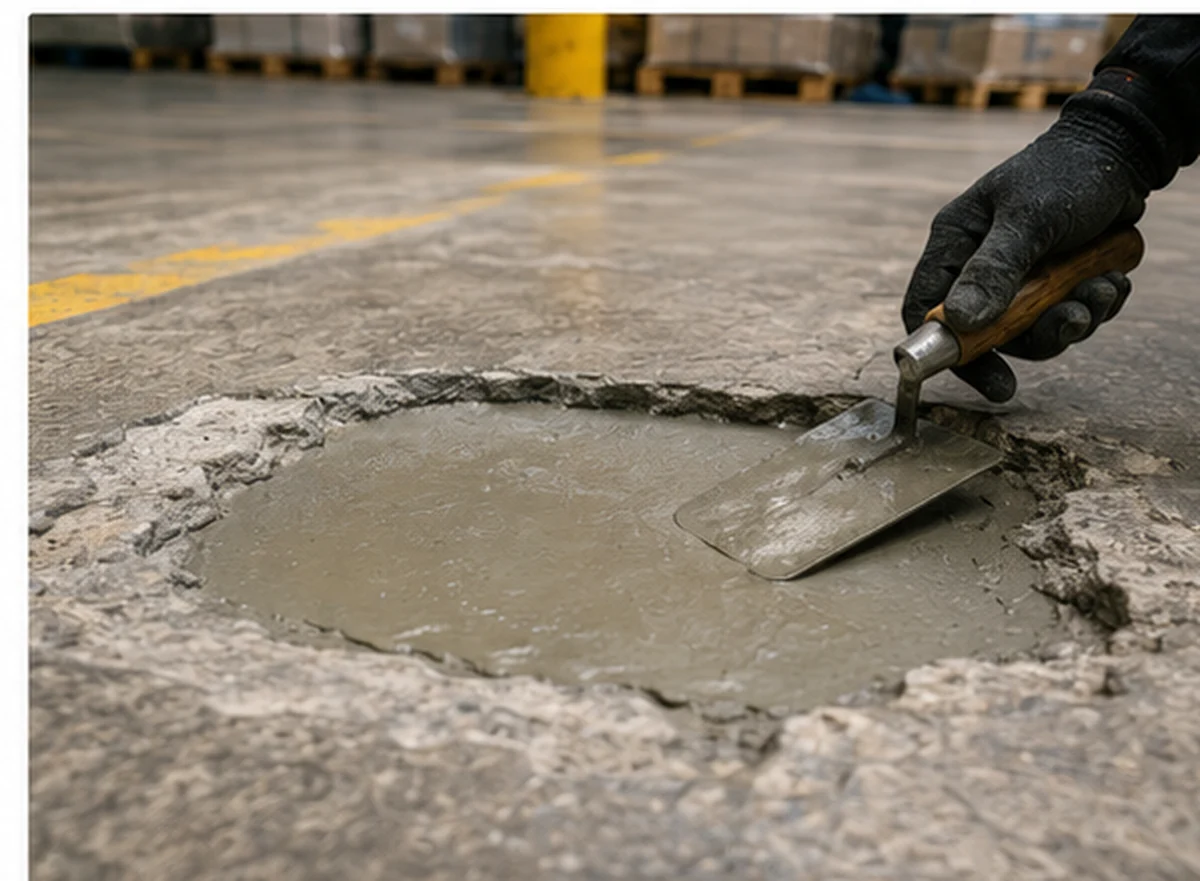 Industrial concrete floor repair before a new resin flooring system is installed