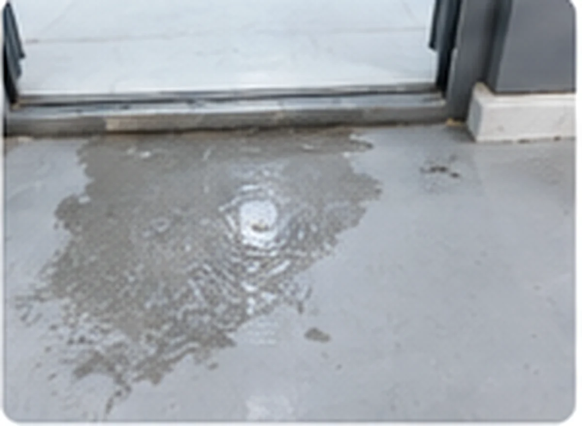Moisture beneath a floor surface illustrating a potential resin flooring substrate problem