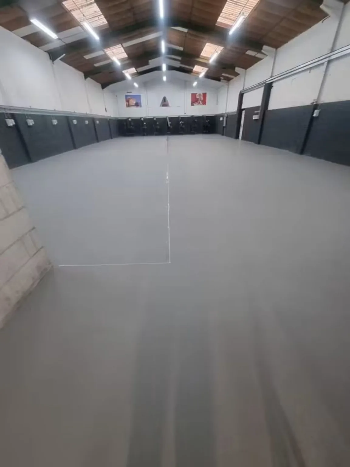 Completed 450 square metre 9mm Resdev Pumadur HF heavy-duty polyurethane floor screed in Cardiff