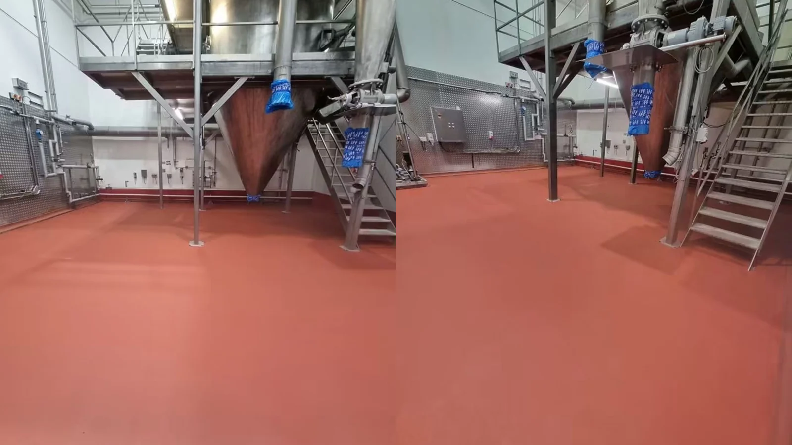 Completed 120 square metre 6 to 9mm Resdev Pumadur HF heavy-duty polyurethane floor screed in Ebbw Vale