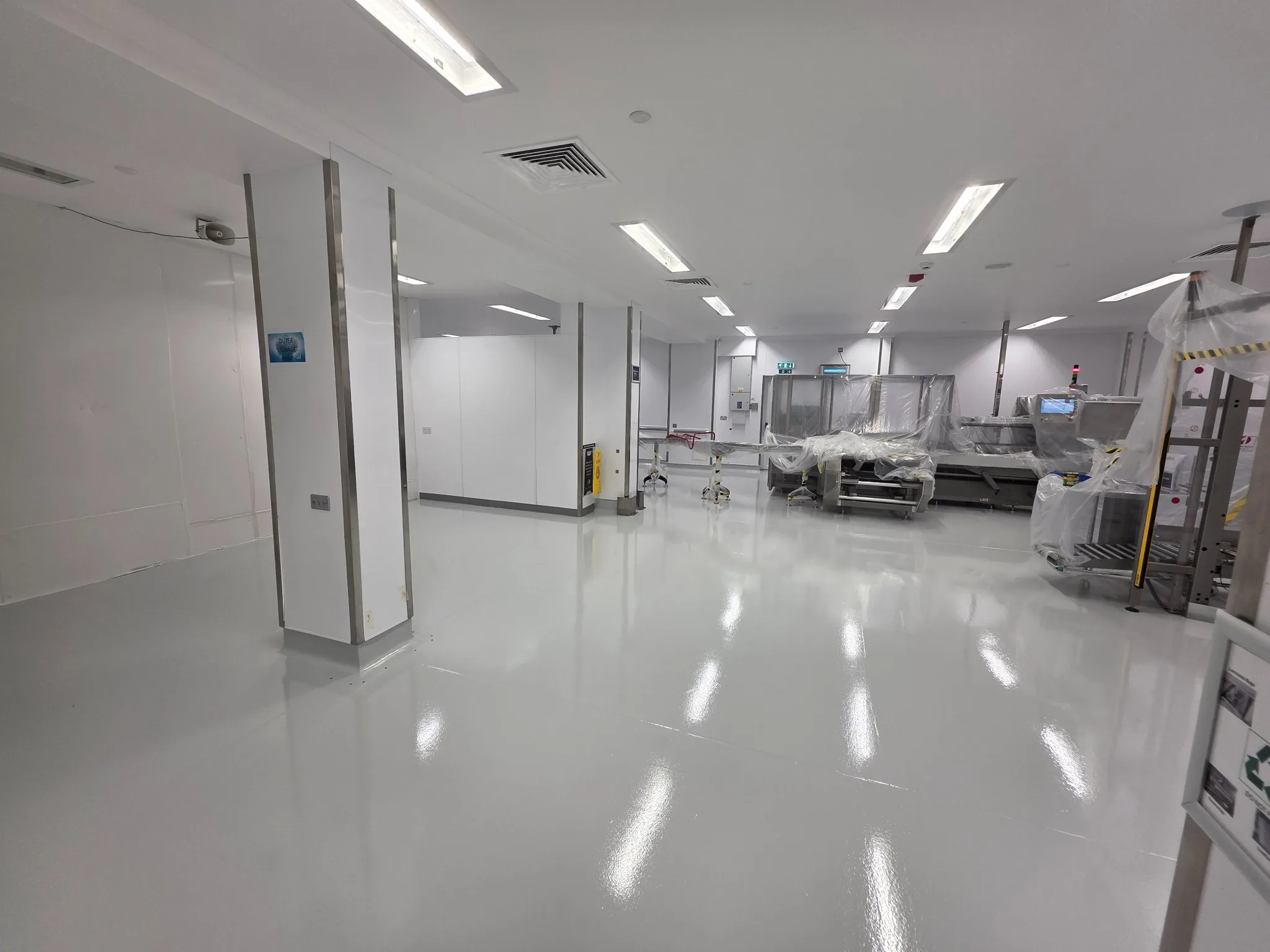 High-build epoxy flooring across a pharmaceutical manufacturing production area